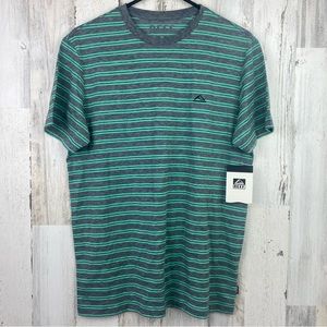 Reef | Gray Green Striped Tee Shirt